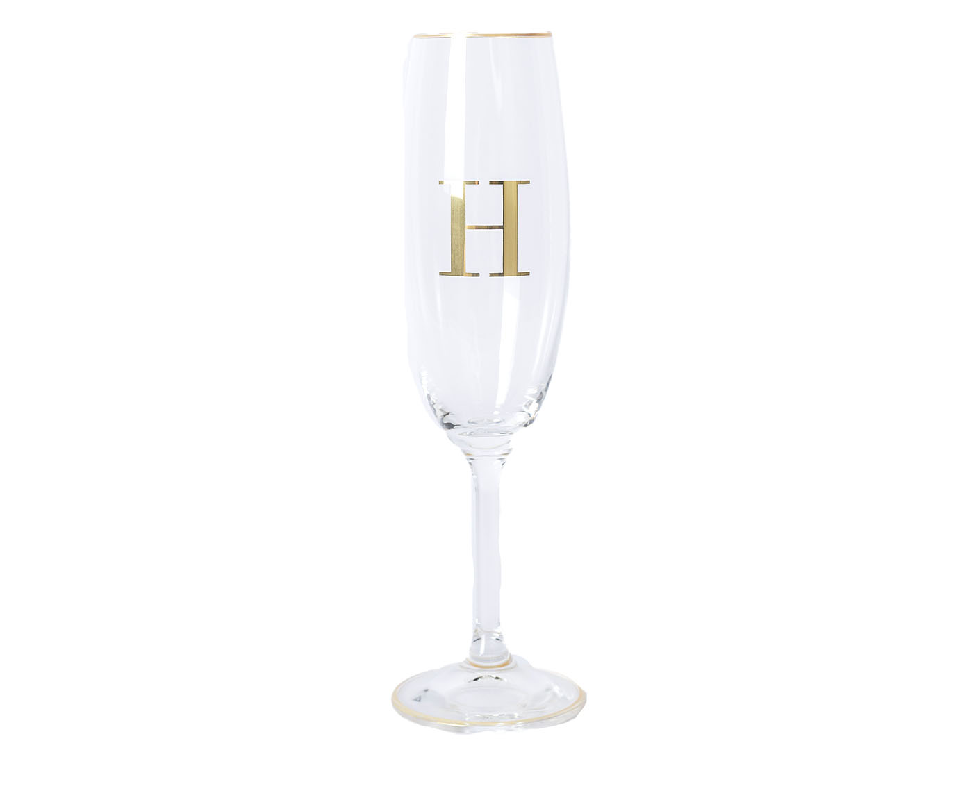 Ta&ccedil;a para Champagne em Cristal Inicial Gold H image number 0