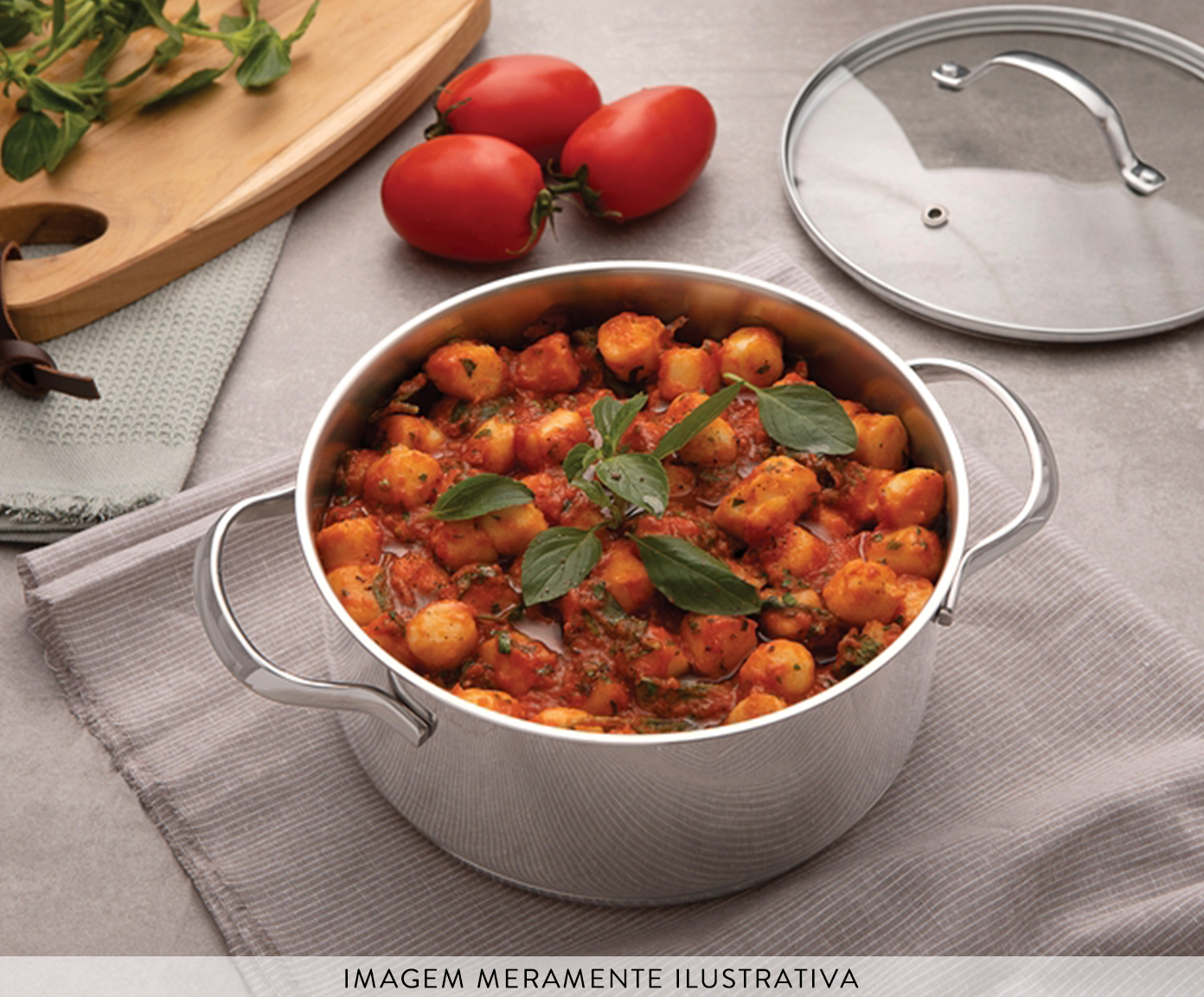 Jogo De Panelas Tramontina Indu&ccedil;&atilde;o Fundo Triplo Una 5 Pe&ccedil;as Cor Inox - image 1