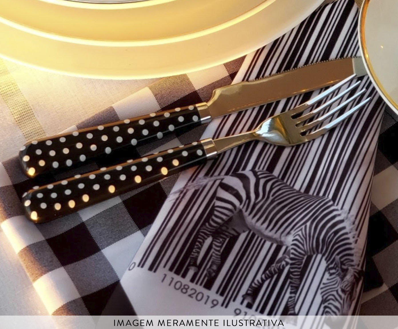 Prato de Porcelana Bar Code Zebra image number 7
