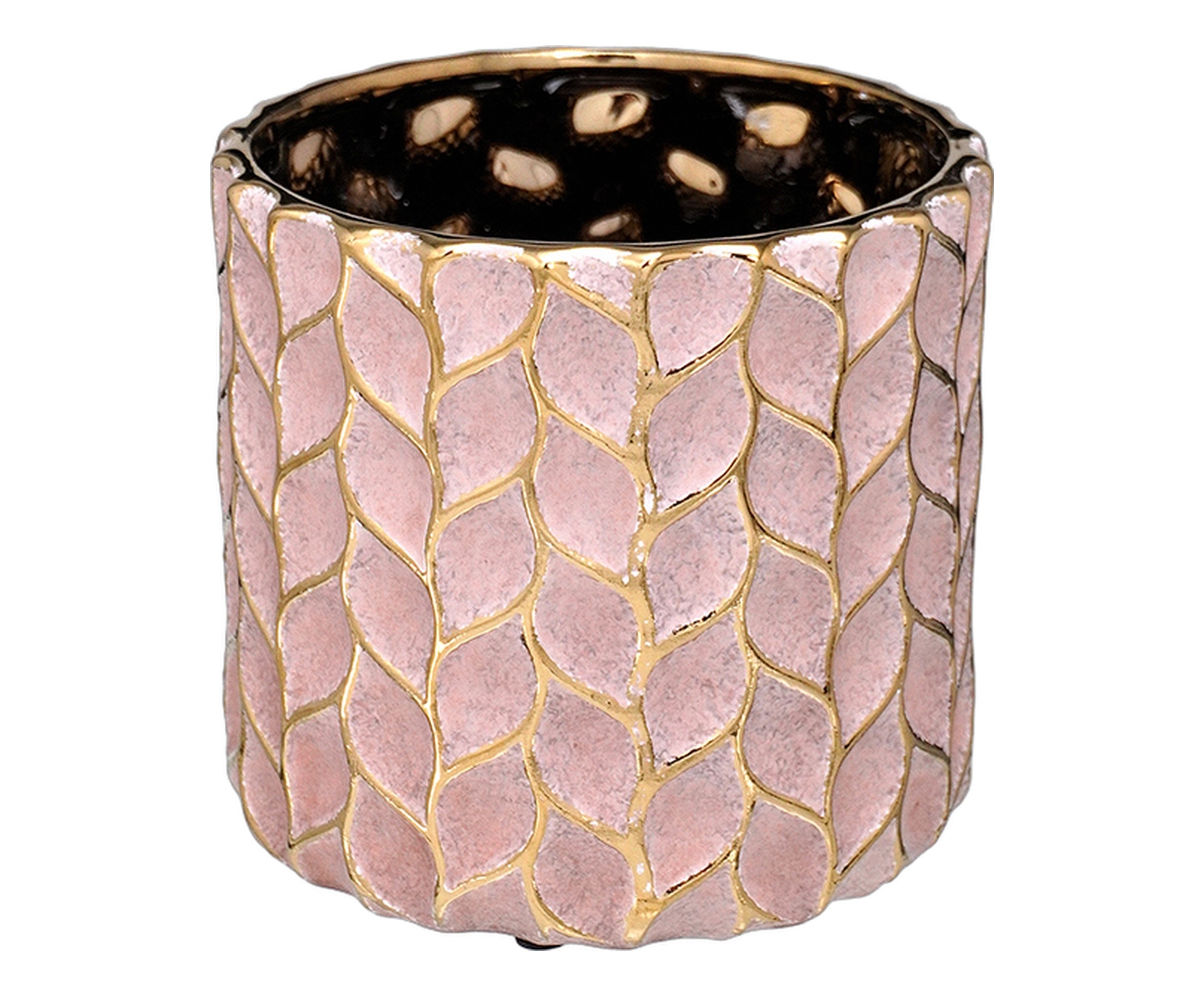Cachepot Decorativo Botella Dourado e Marrom - image 0