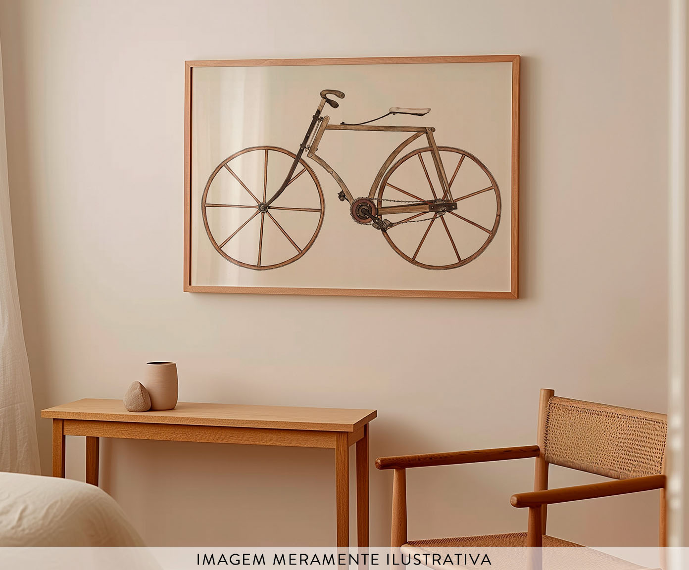 Quadro Bike Vintage com Moldura em Madeira image number 1