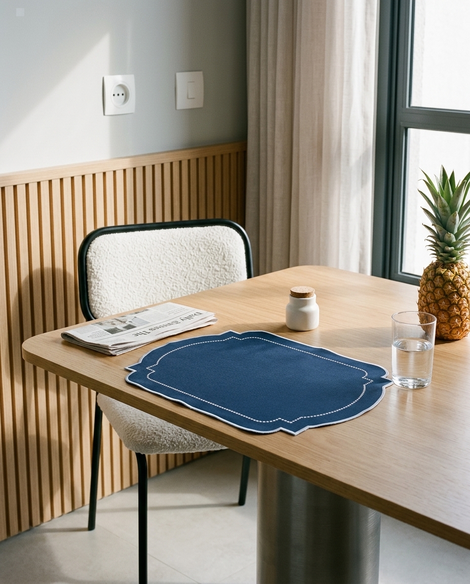 Lugar Americano em Nylon Fancy Azul Marinho image number 1