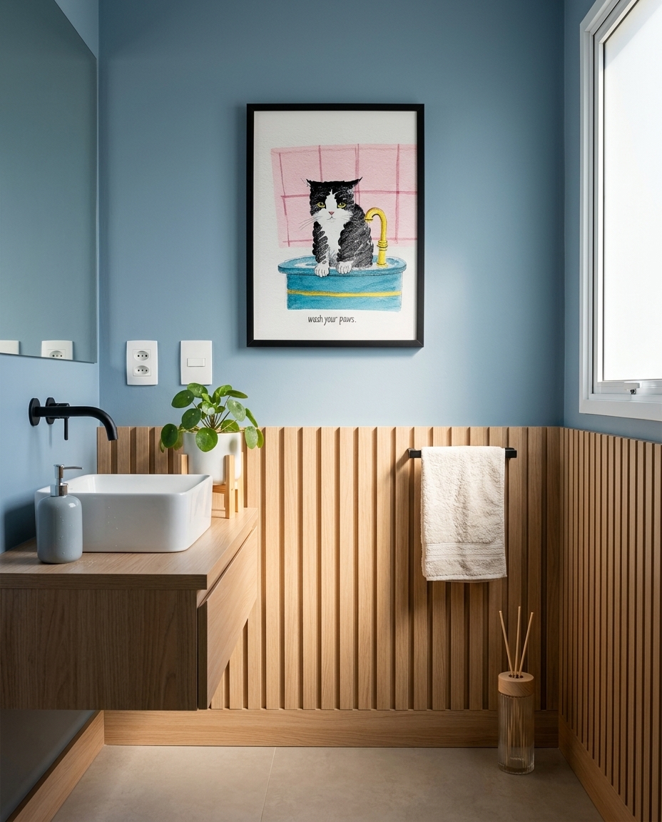 Quadro Wash Your Pawscom Moldura Preto - image 1