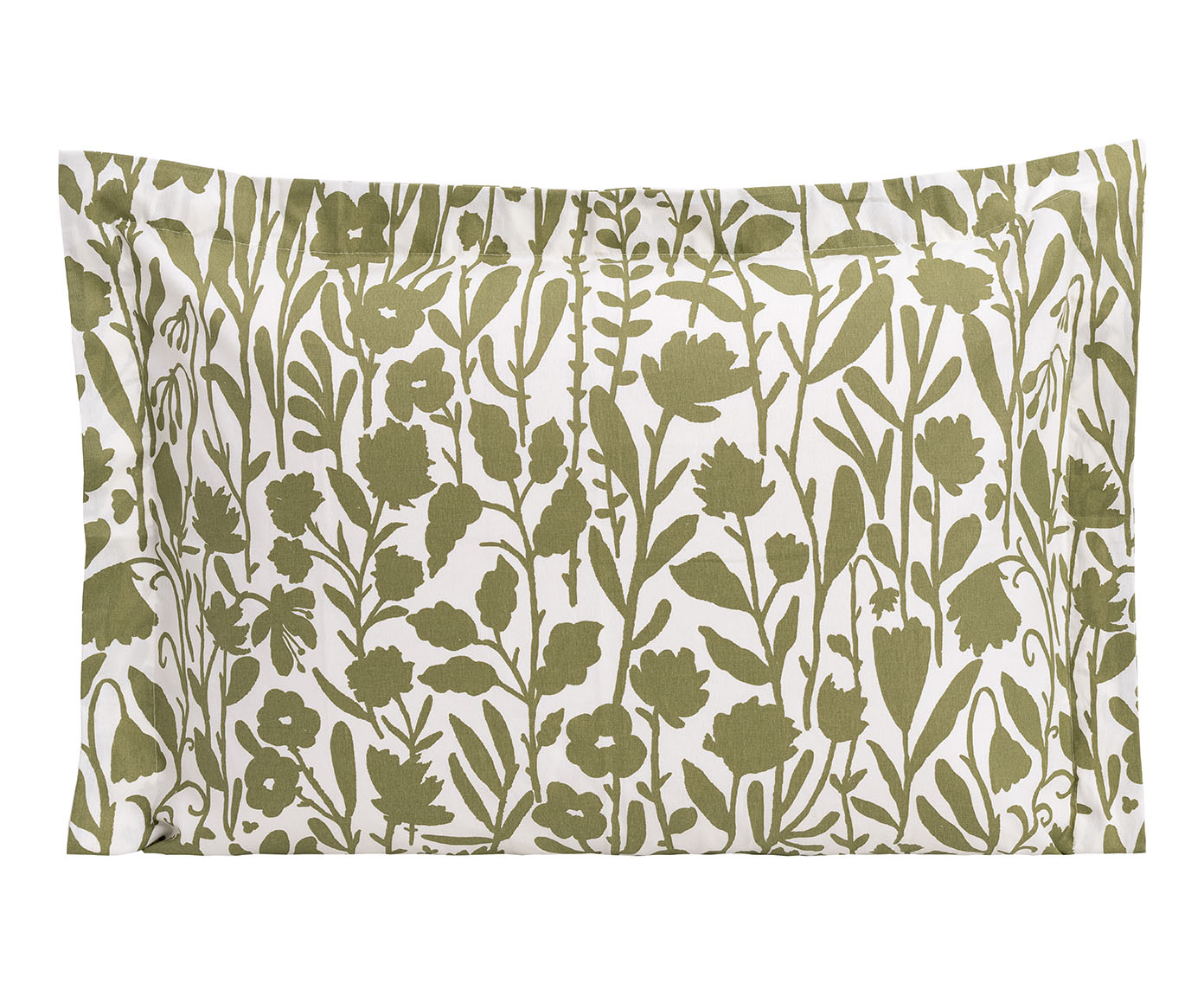 Fronha Floral Artsy Verde Oliveira 200 Fios image number 0