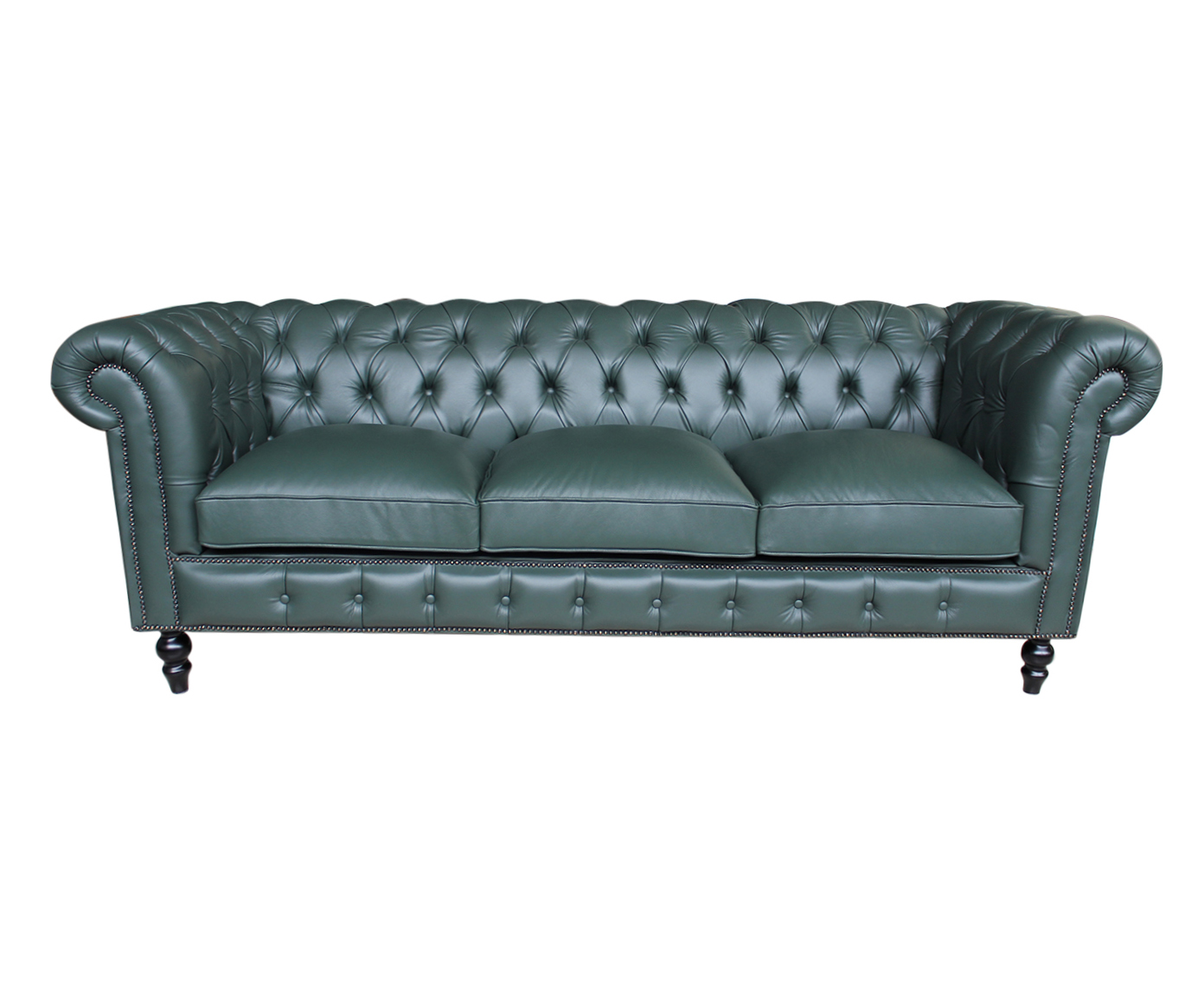 Sof&aacute; Chesterfield em Couro - Militar - image 0