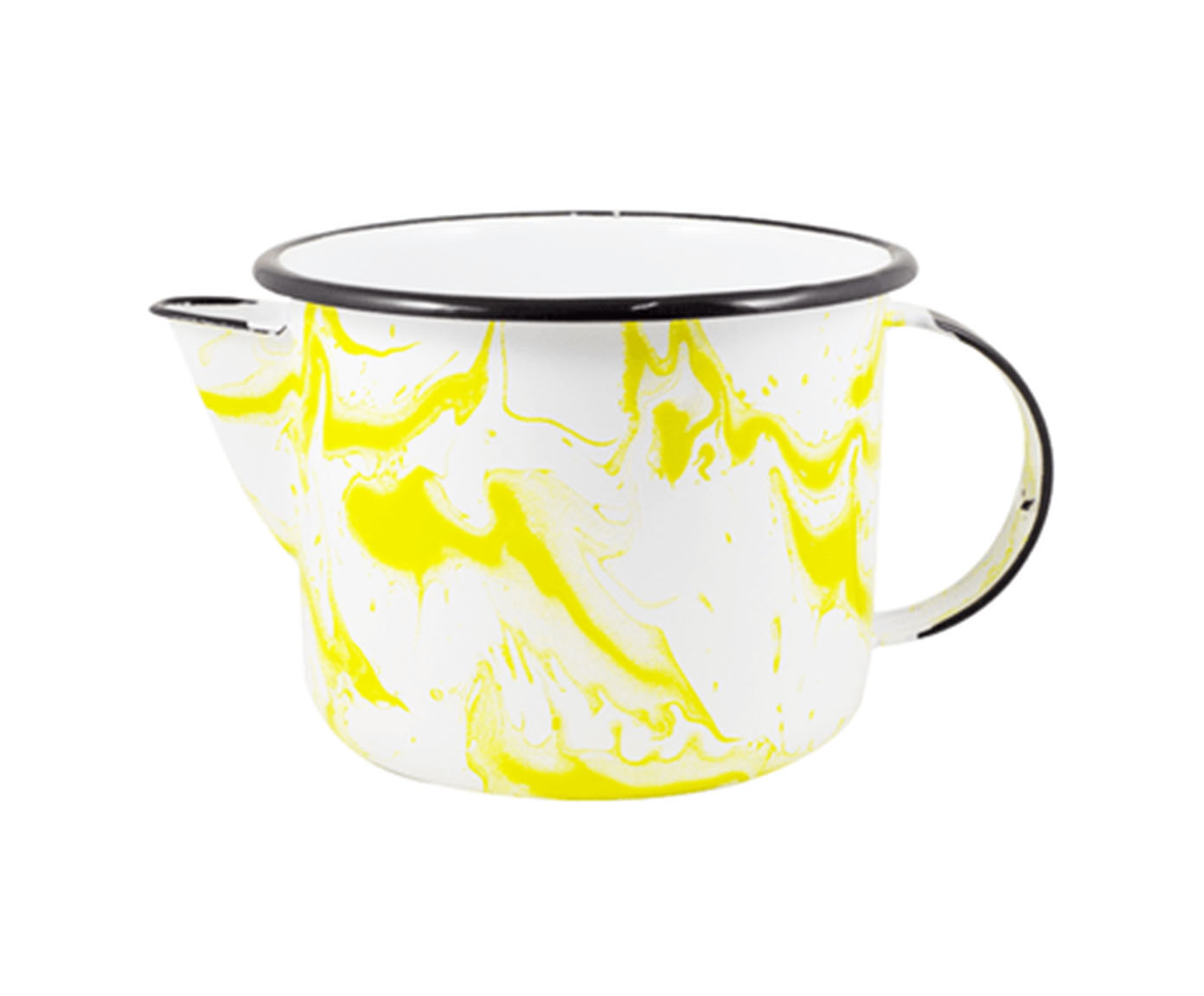 Caneca com Bico Esmaltado Marmorizado Amarela image number 0