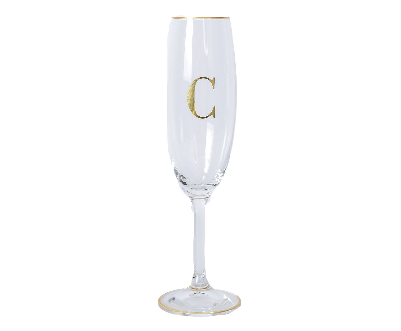 Ta&ccedil;a para Champagne em Cristal Inicial Gold image number 0