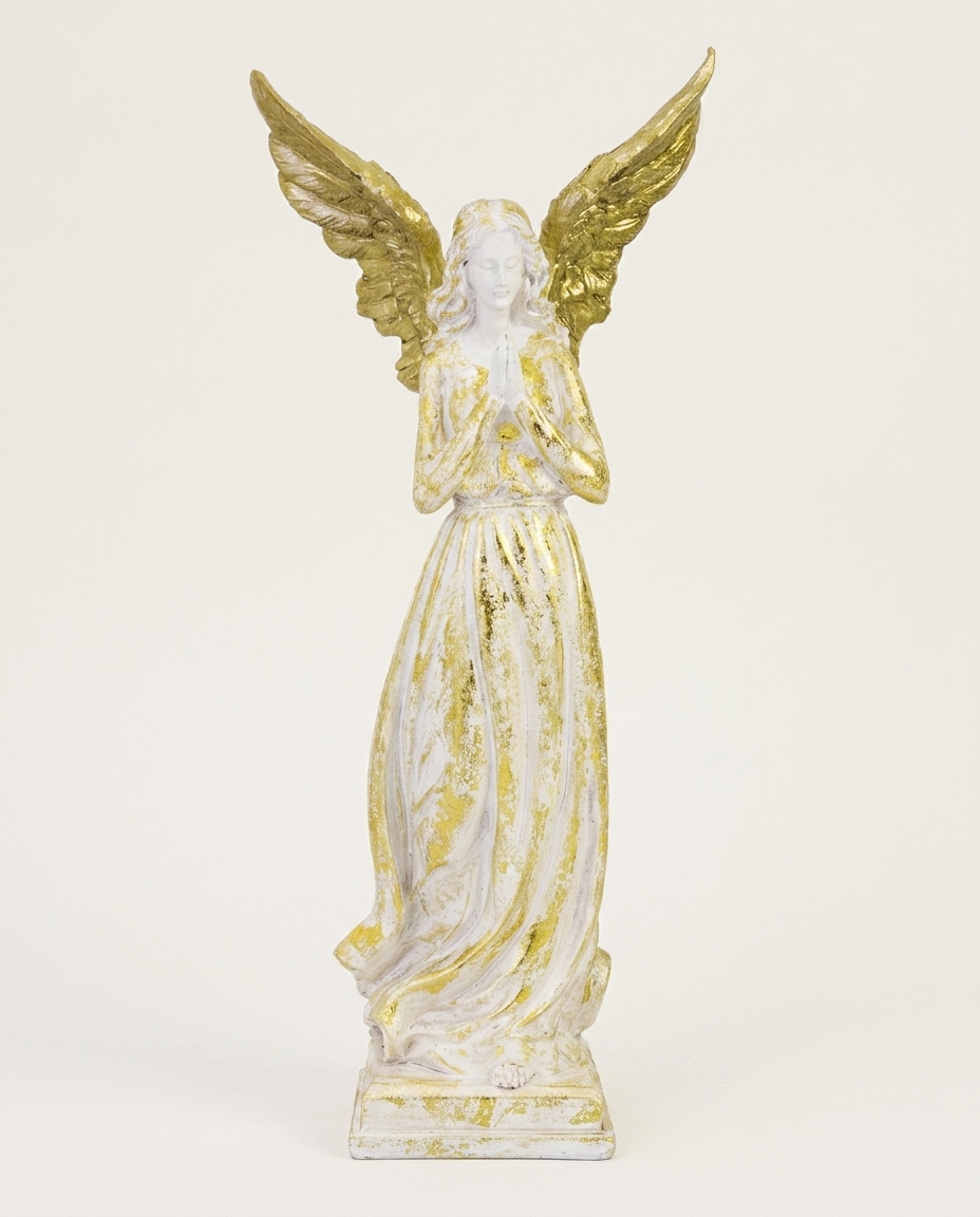 Anja Decorativa Braco e Dourado Antique em Resina image number 3