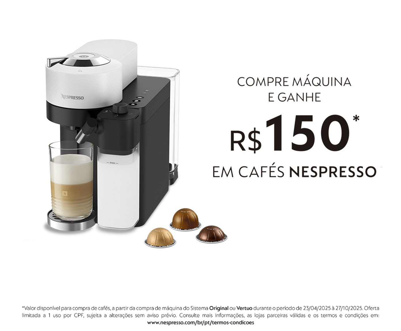 Cafeteira Nespresso Vertuo Lattissimo Branco - 110V image number 6