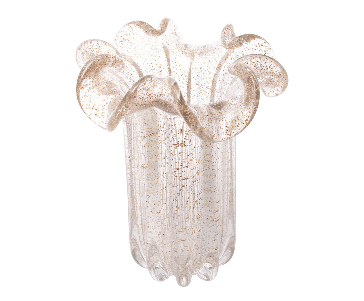 Vaso Italy Transparente e Dourado image number 0