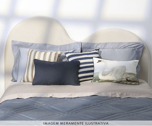 Capa de Almofada Retangular Estampada com Cordon&ecirc; Listras Sofia Azul image number 1