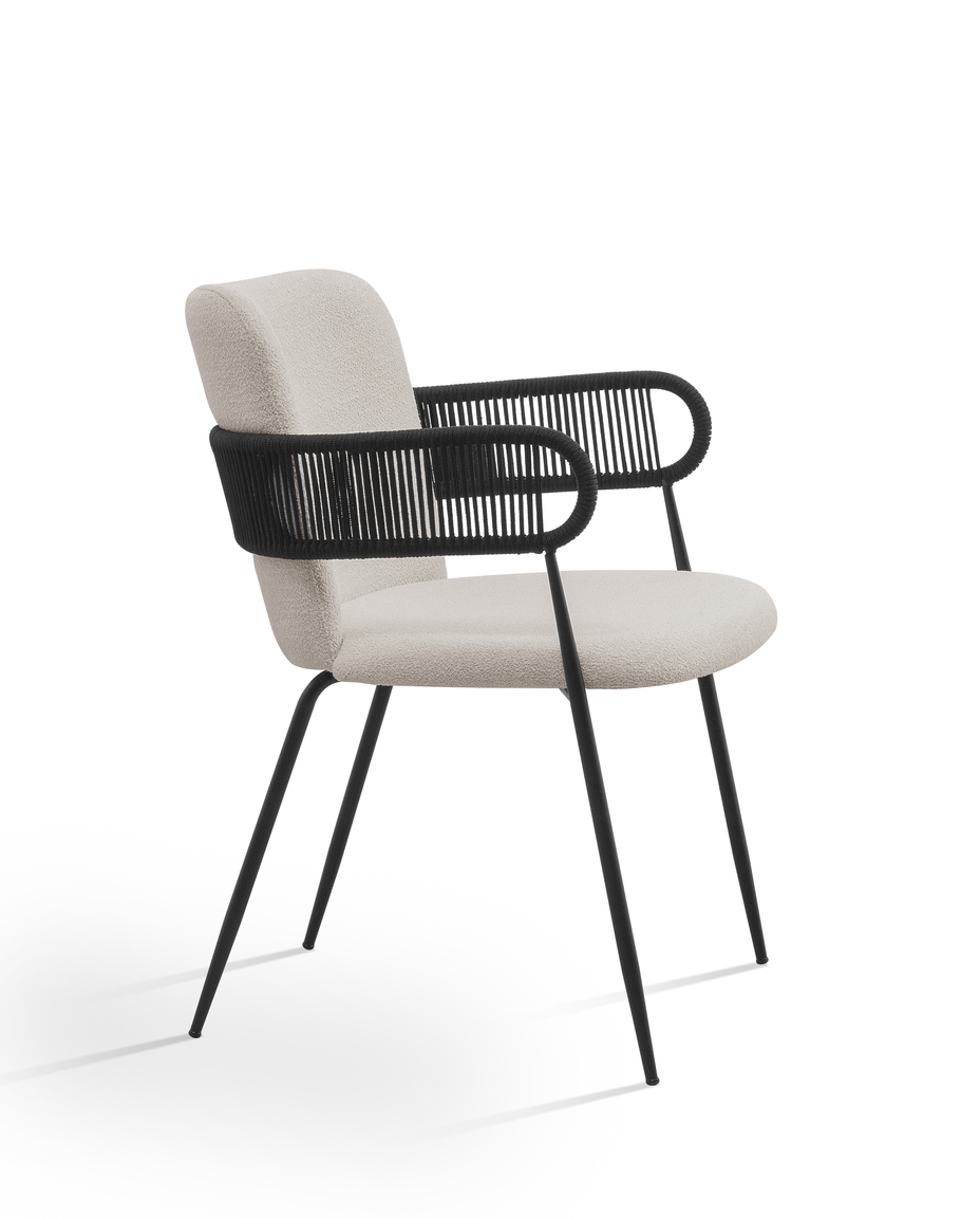 Cadeira Bled Black Boucle Slin Mescla Bege image number 3