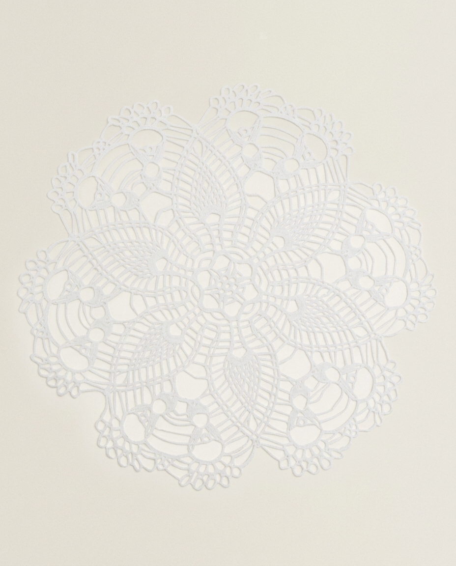 Lugar Americano Midnight Flower Branco image number 0