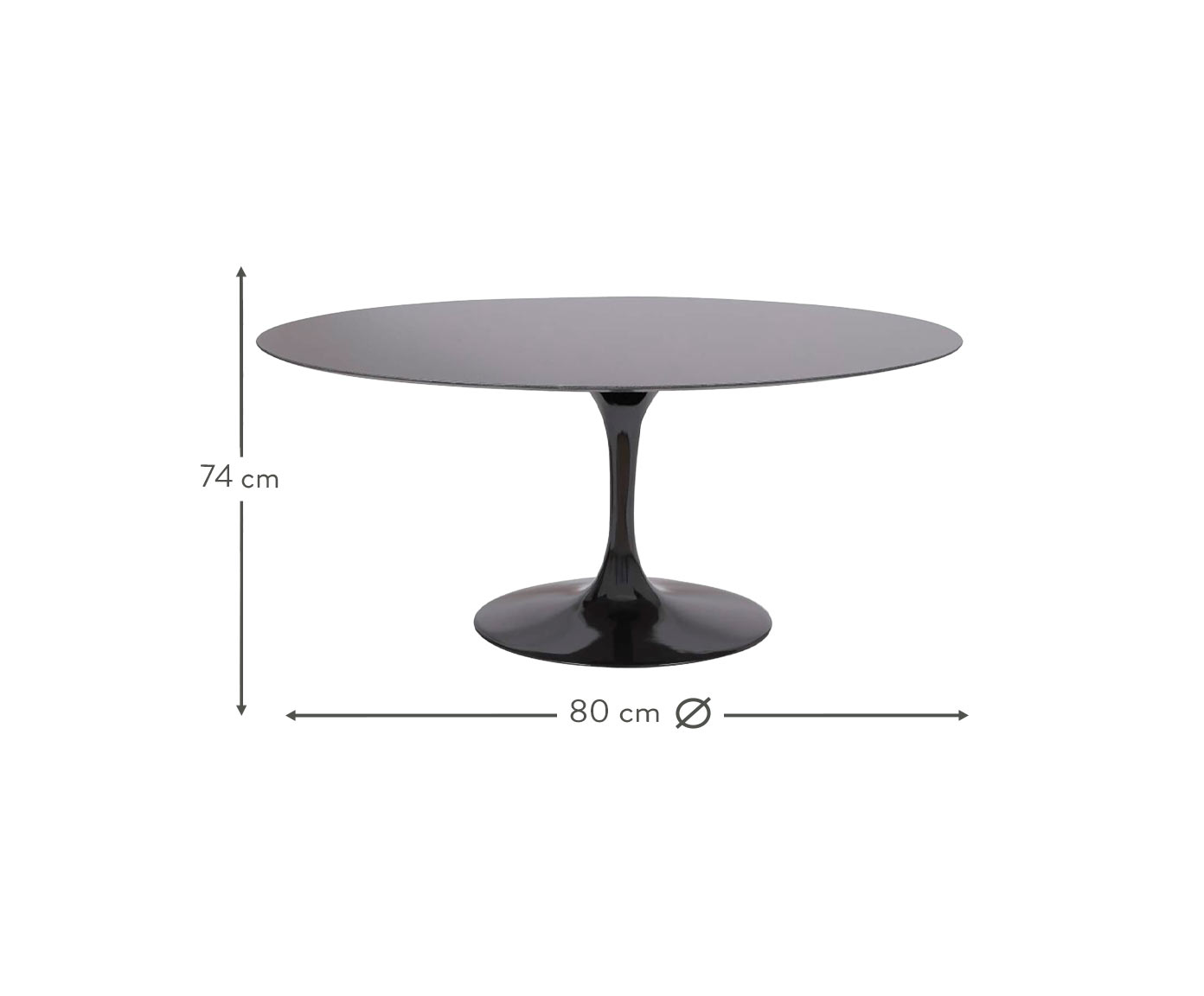 Mesa Saarinen Oval S&atilde;o Gabriel Base Preta image number 5