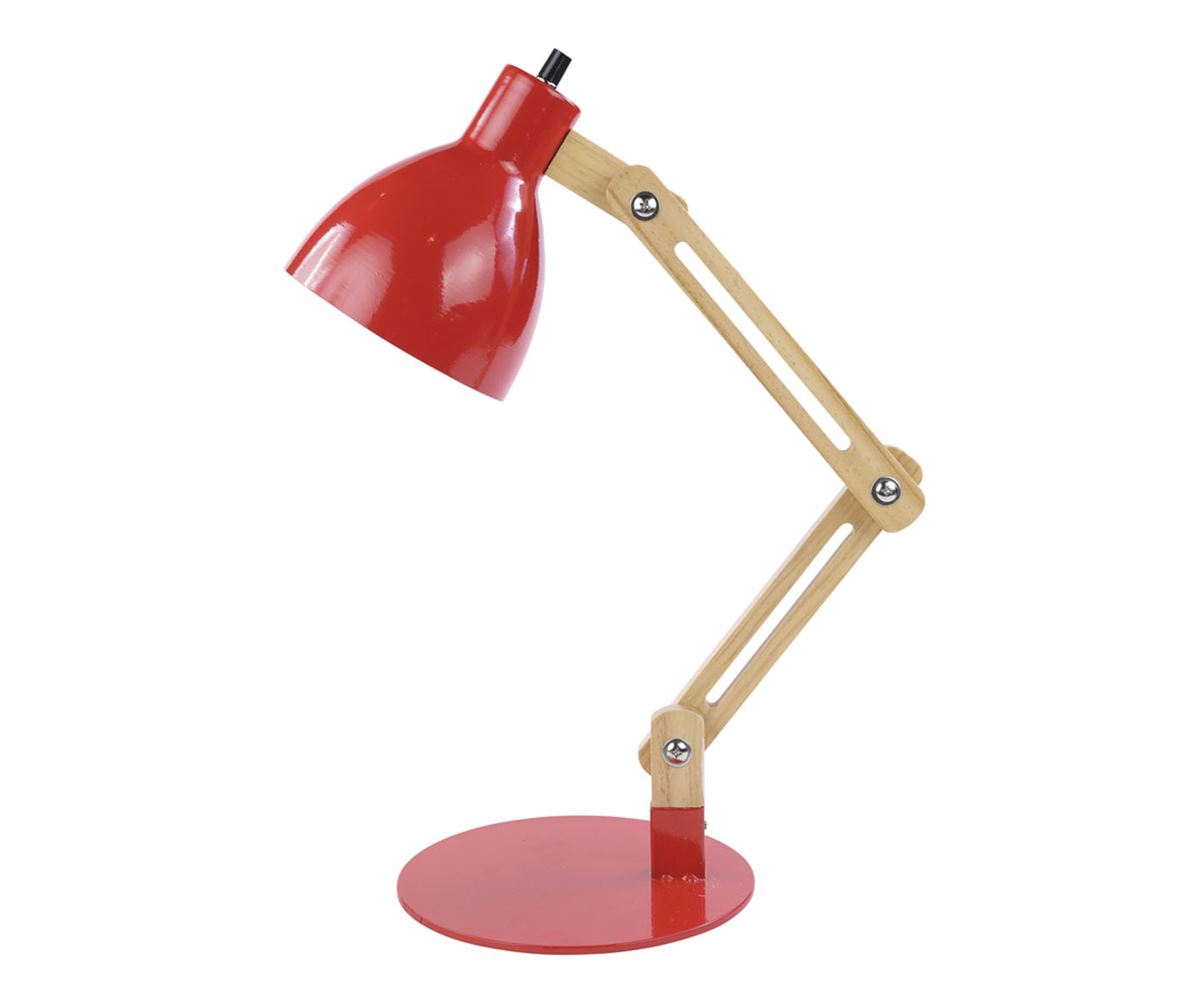 Abajur de Mesa em Madeira Bivolt Vermelho - image 0