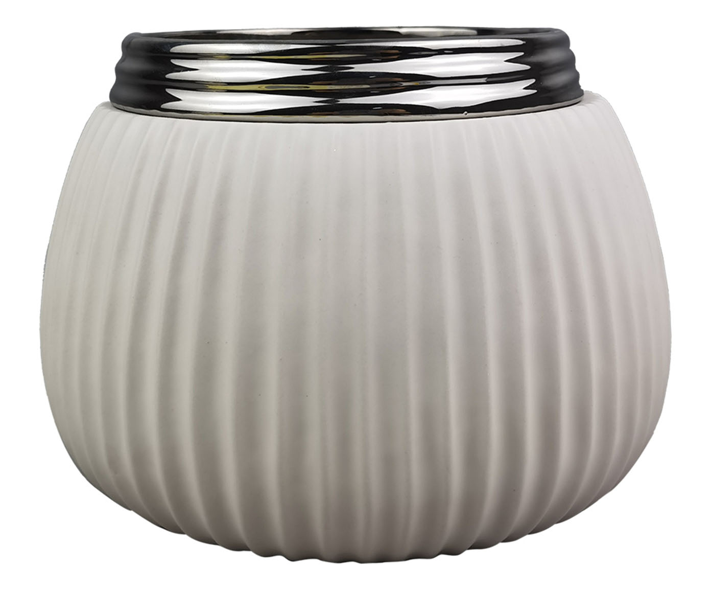 Vaso Alves Branco e Prata image number 0