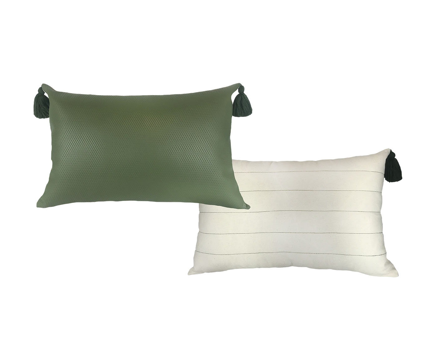 Almofada em Couro Snake Dupla Face - Verde - image 0