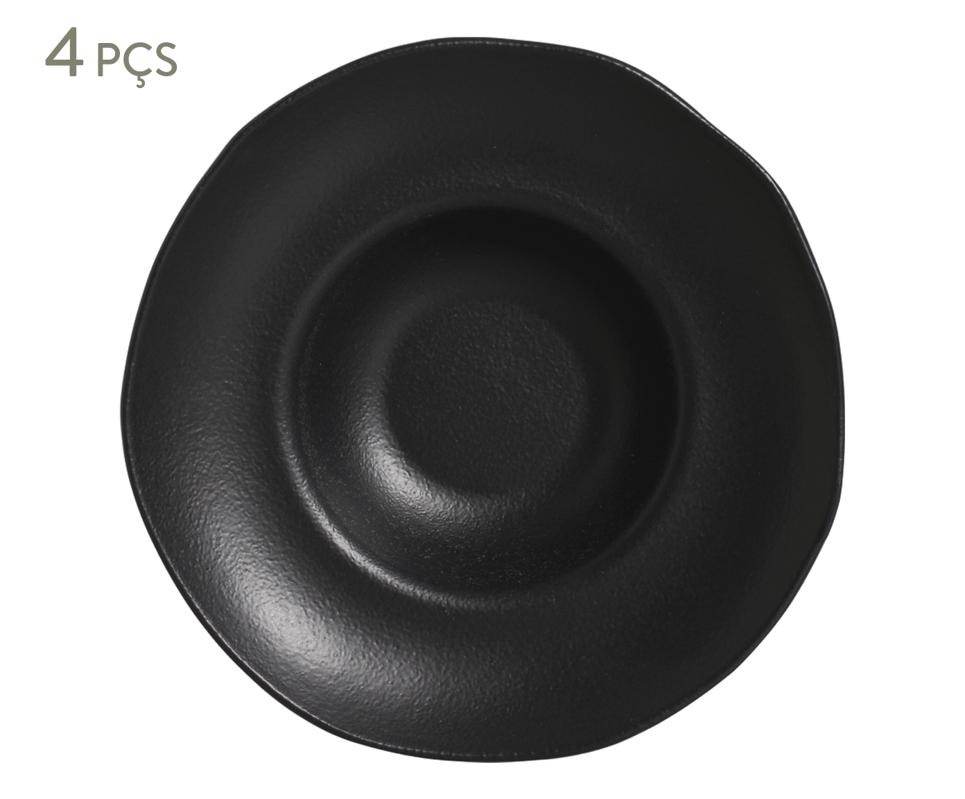 Jogo de Pratos para Massa Org&acirc;nico Preto Matte Preto - image 0