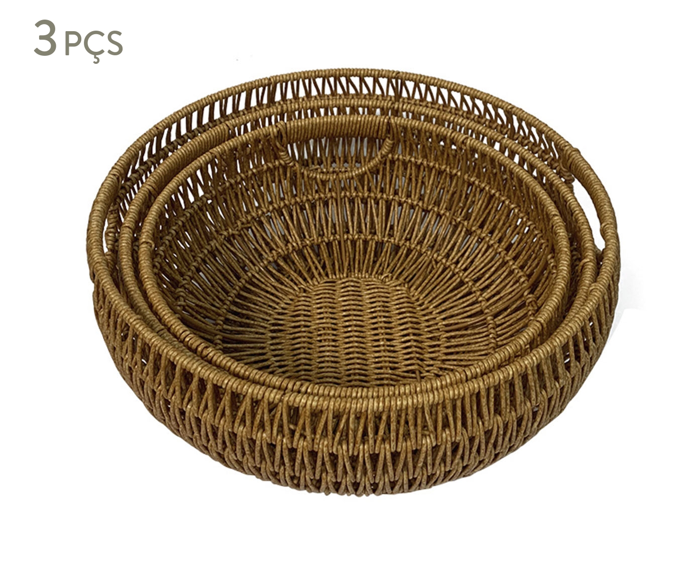 Jogo de Cestas Decorativa Naturalis Marrom Claro - image 0