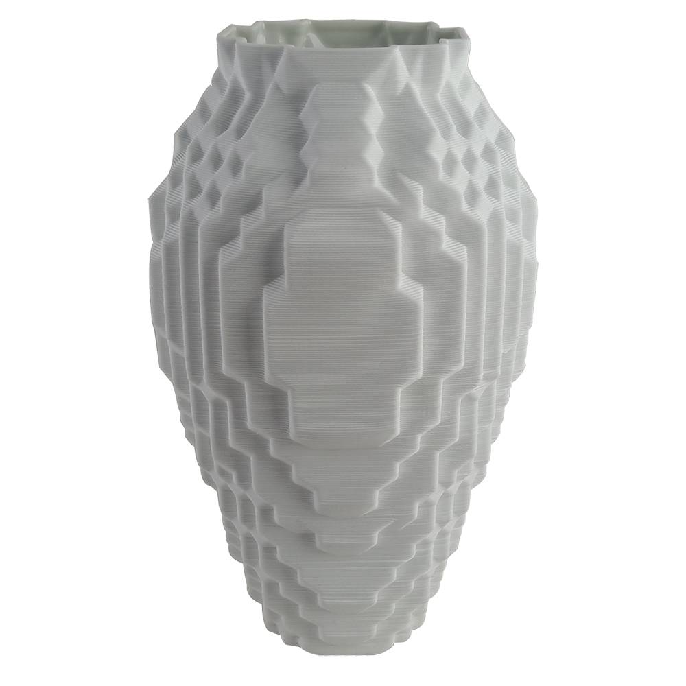 Vaso em Cer&acirc;mica Squares Maior Branco 3D image number 0