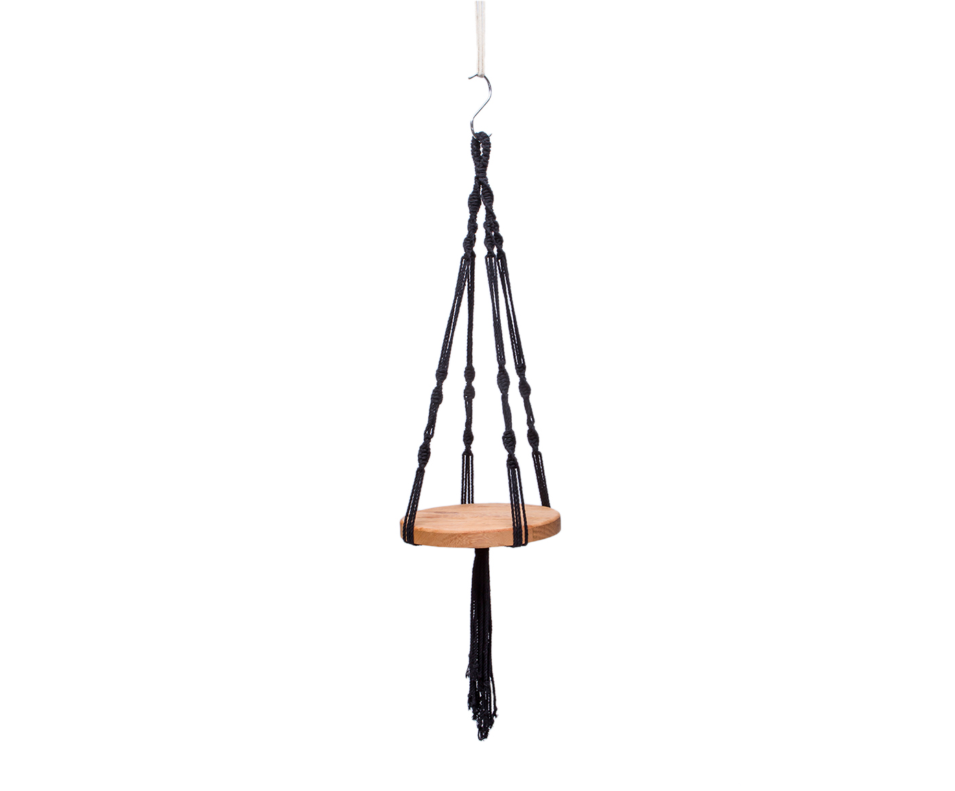 Hanger em Macram&ecirc; Shelf Preto image number 2