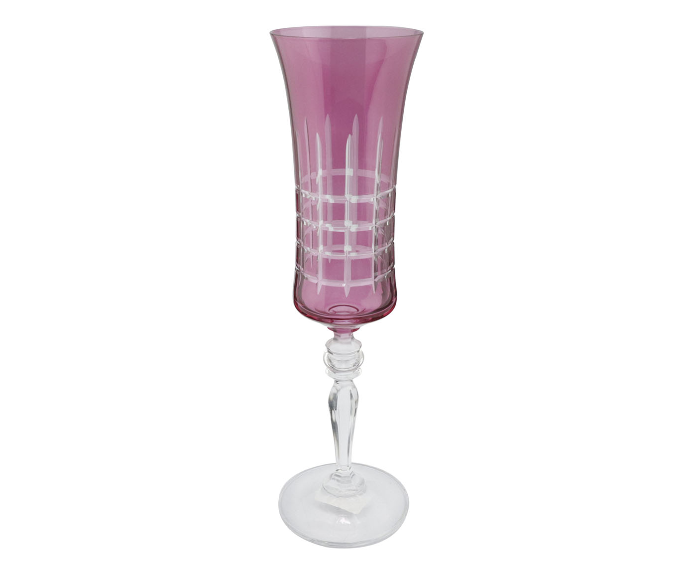 Ta&ccedil;a para Champanhe em Cristal Grace Lapidada Magenta image number 0