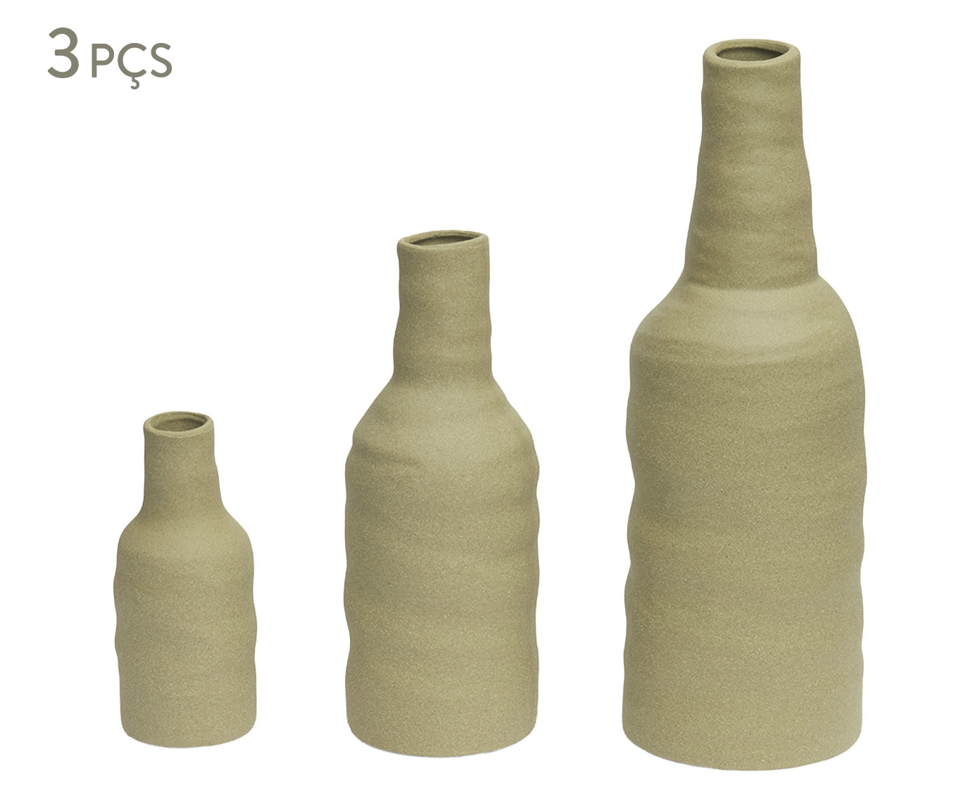 Kit Vasos em Cer&acirc;mica 3 P&ccedil;s - image 0