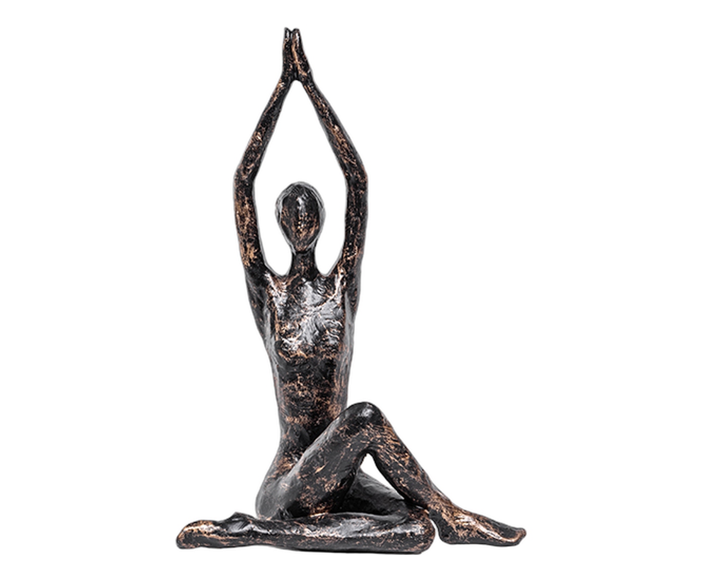 Escultura Yoga Maos Alto Preta image number 0