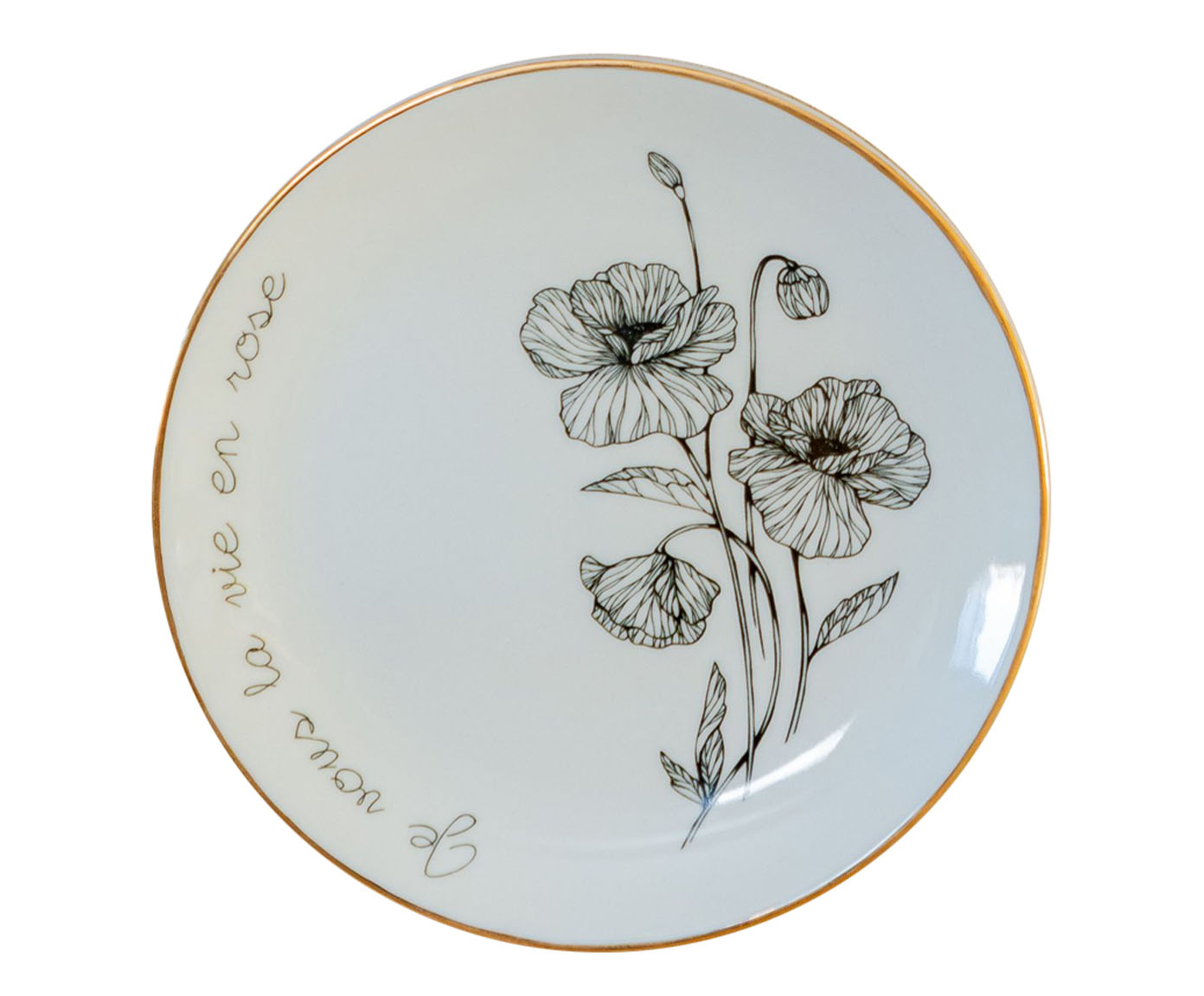 Prato Decorativo em Porcelana La Vie En Rose image number 0