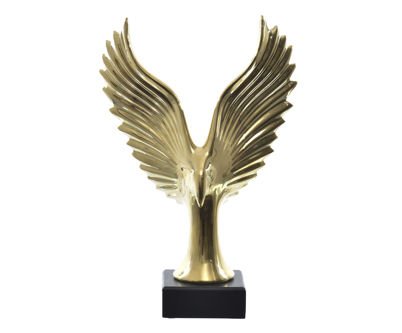 Escultura Pass&aacute;ro Dourado na Base image number 0