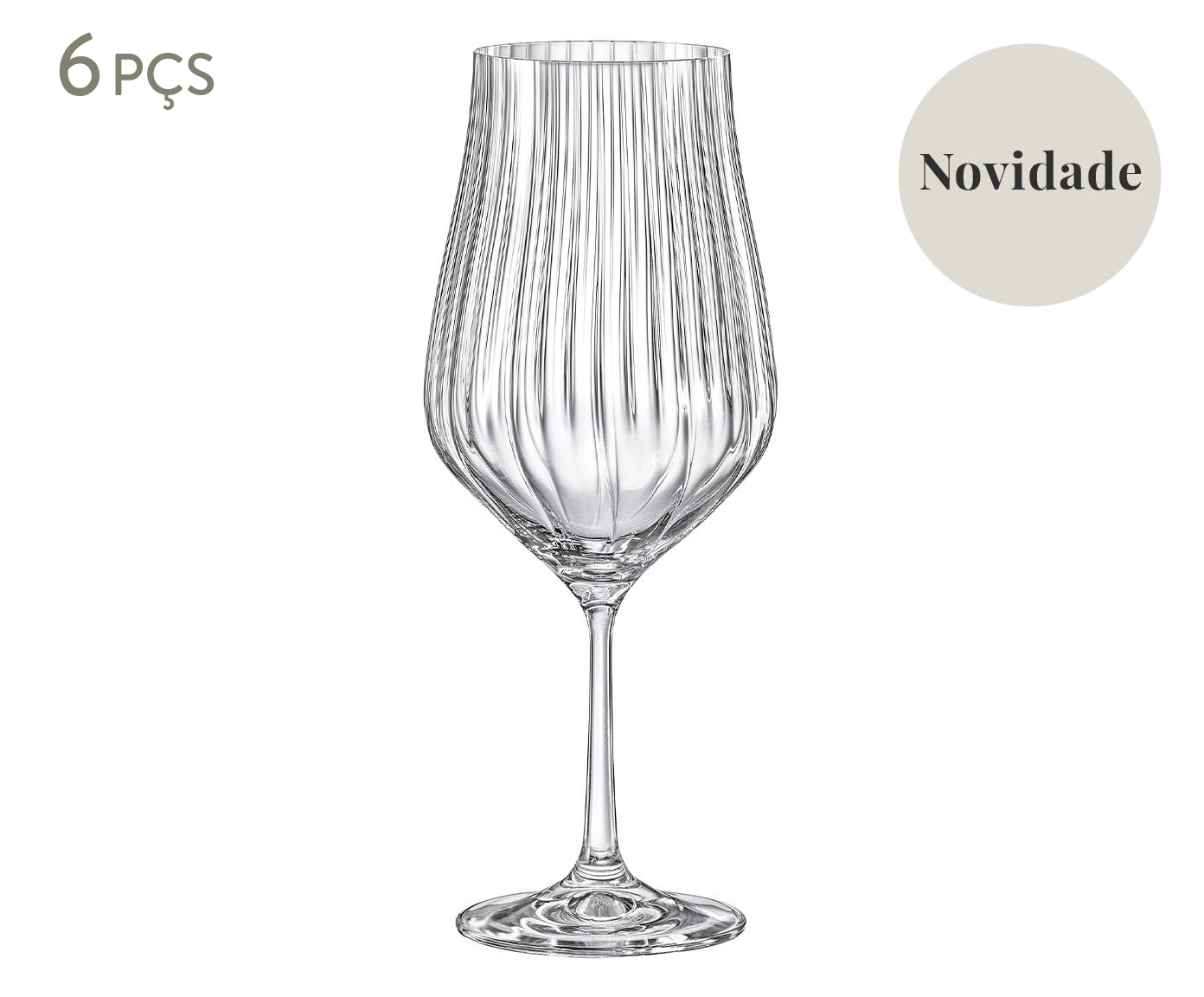 Jogo de Ta&ccedil;as para &Aacute;gua em Cristal Tulipa Optic image number 0