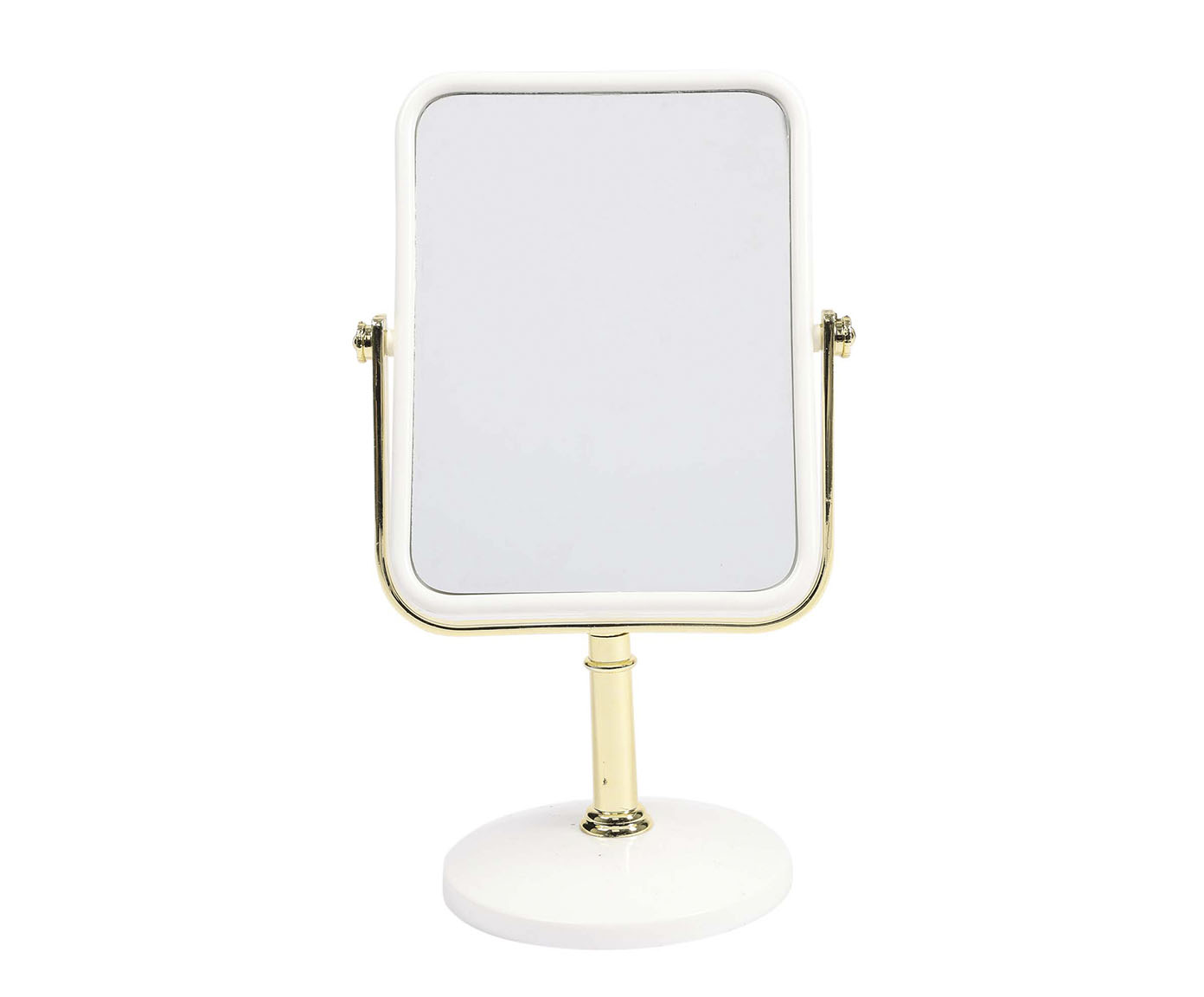 Espelho Retangular Mesa Modern Branco e Gold - image 0