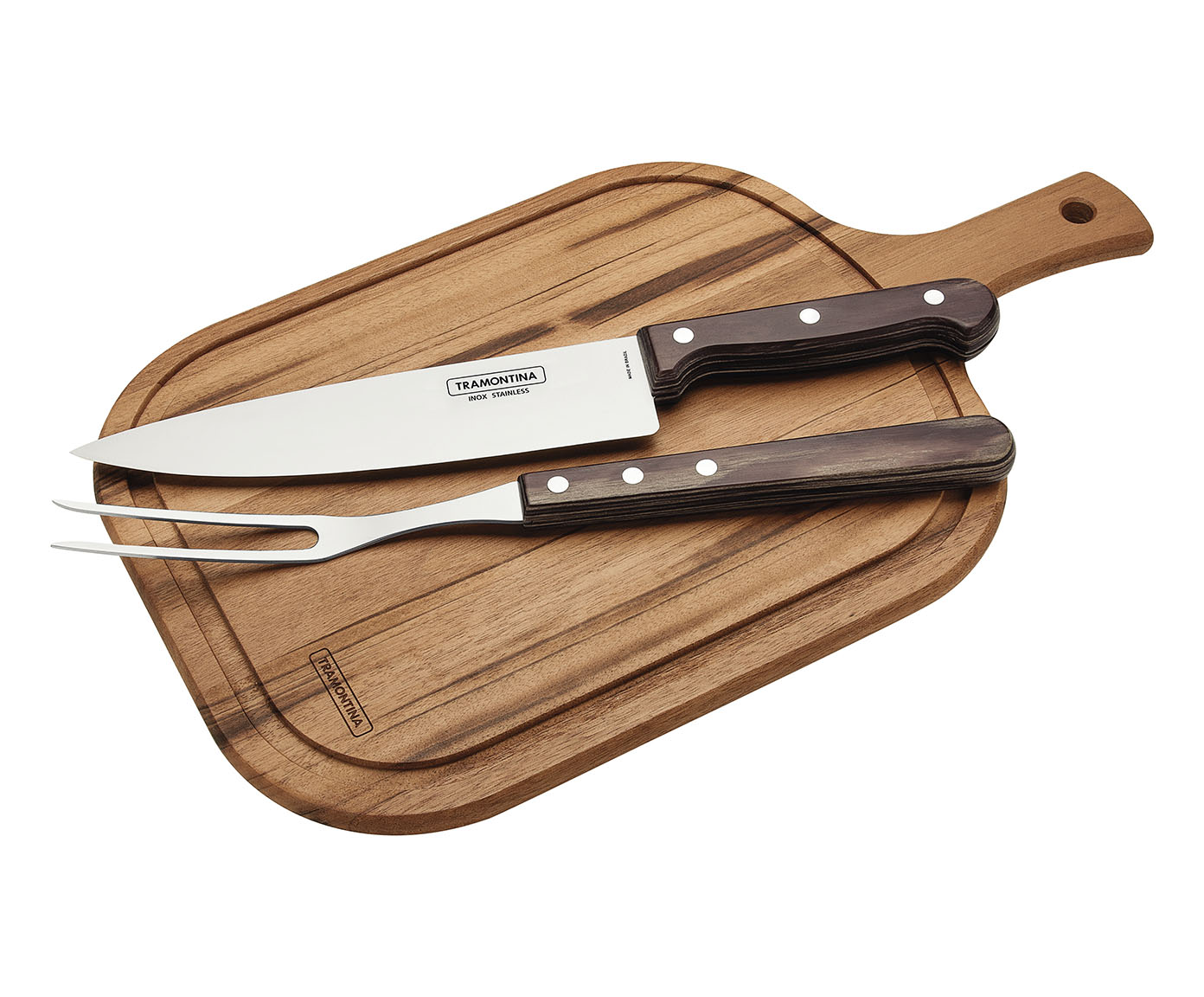 Jogo para Churrasco em Inox Tramontina Polywood Castanho - image 0