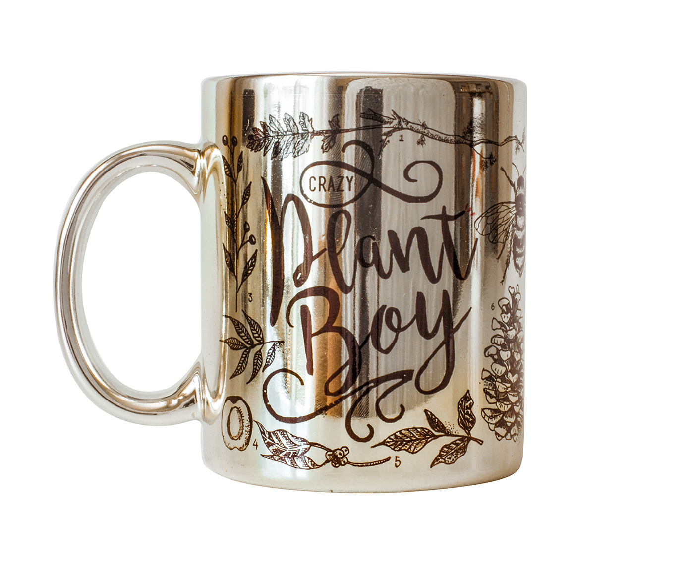 Caneca Crazy Plant Boy Dourada - image 0