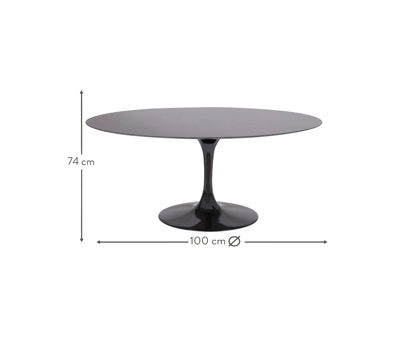 Mesa Saarinen Oval S&atilde;o Gabriel Base Preta image number 3