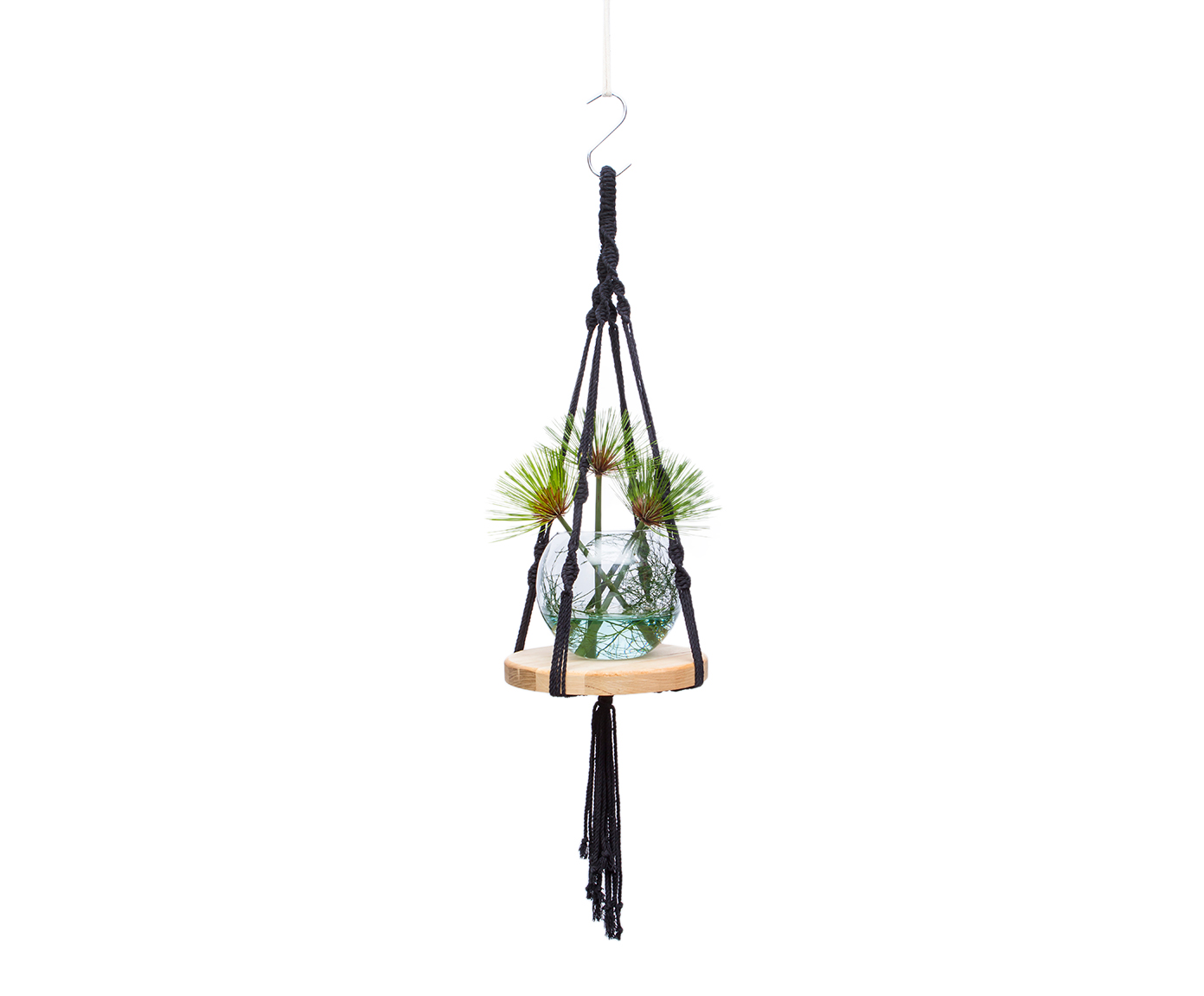 Hanger em Macram&ecirc; Shelf Preto - image 1