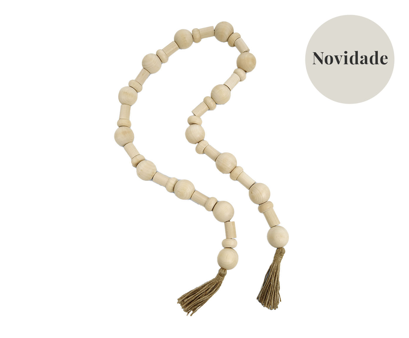 Colar Decorativo em Madeira Mid Natural image number 0