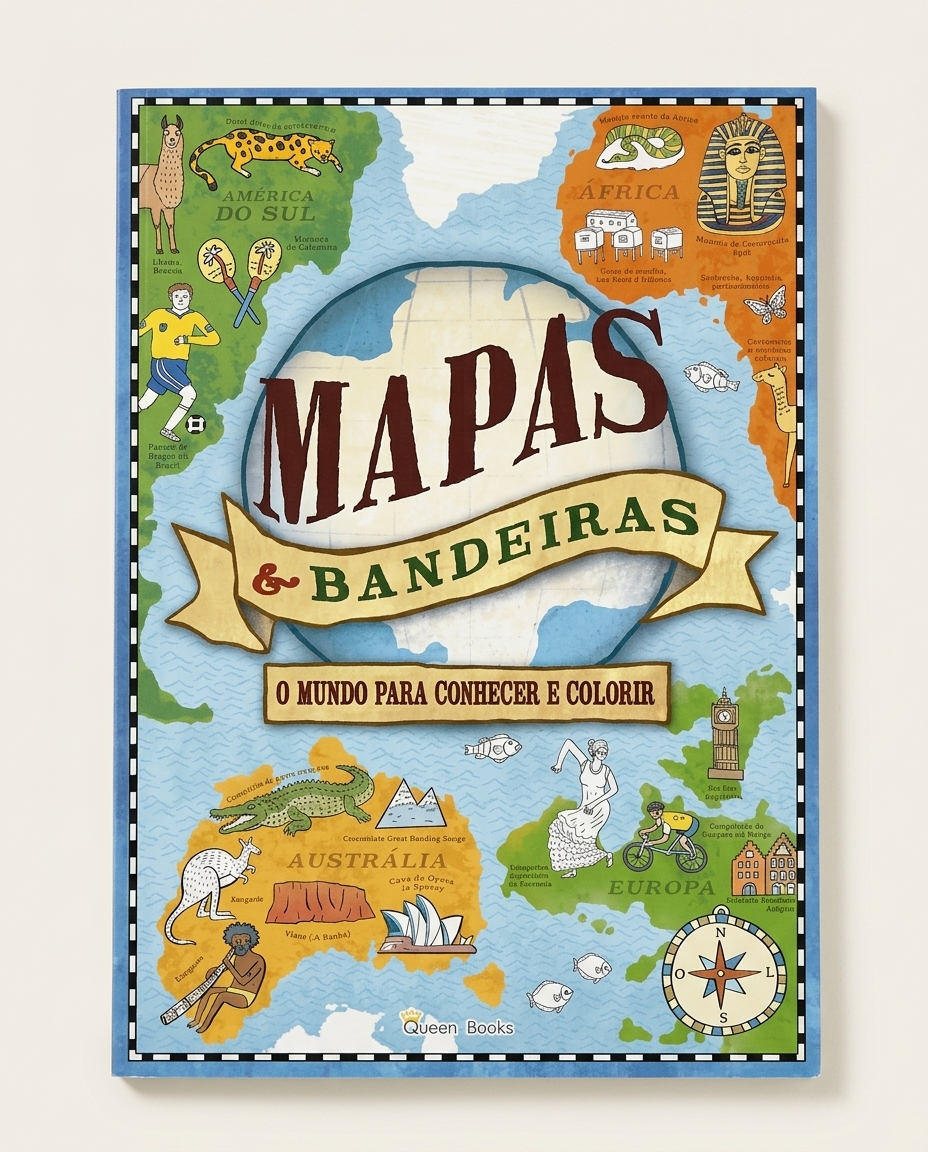 Livro "Mapas & Bandeiras - Um Mundo Para Conhecer E Colorir" - image 0