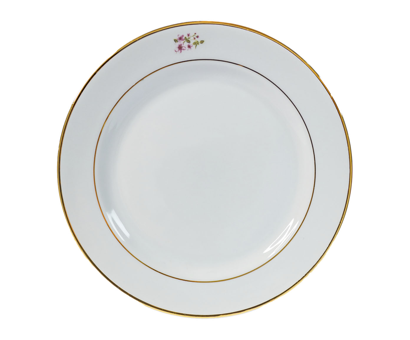 Prato Raso em Porcelana com Filete Duplo em Ouro La Vie En Rose - image 0