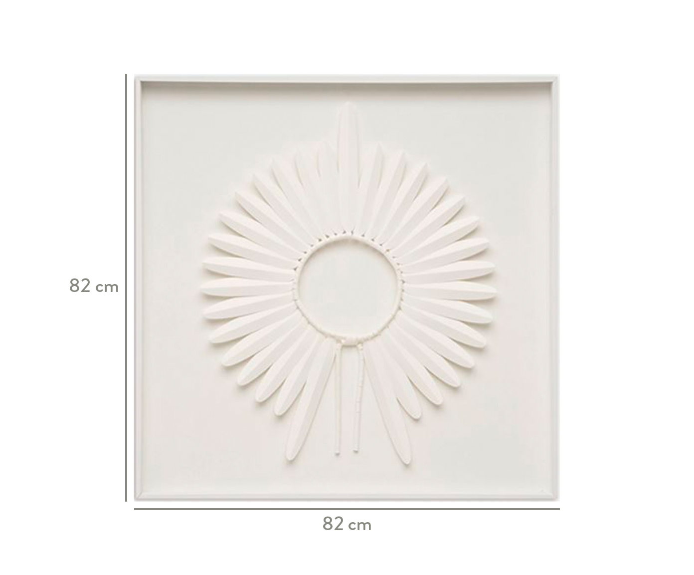 Quadro com Vidro Cocar Branco - 82x82cm image number 3