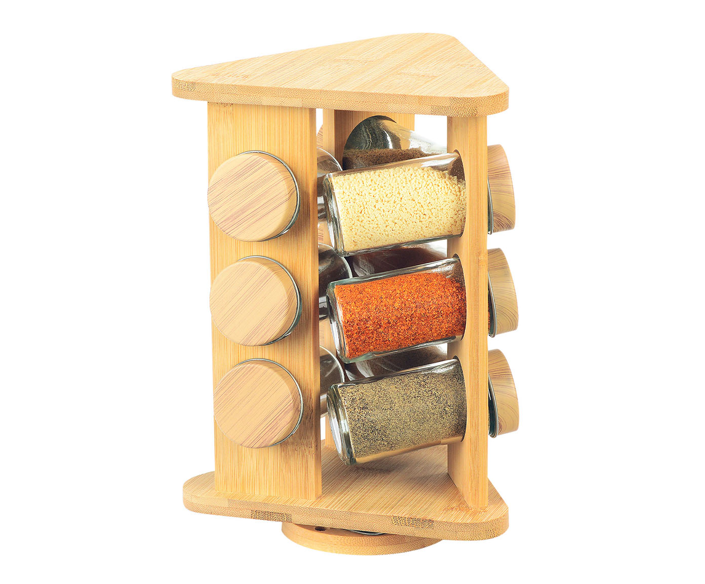 Jogo de Porta Condimentos com Suporte Girat&oacute;rio Bambu - image 0