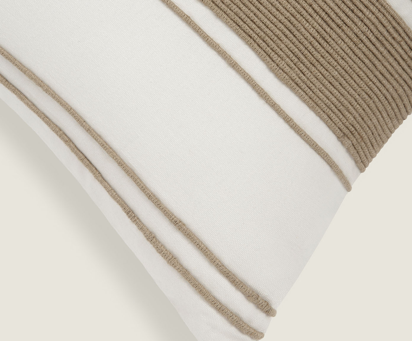 Capa de Almofada Algod&atilde;o com Juta Listrada Off-White image number 4