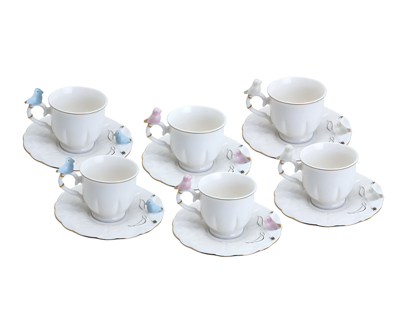 Jogo de X&iacute;caras para Caf&eacute; Birds Round Plate image number 0