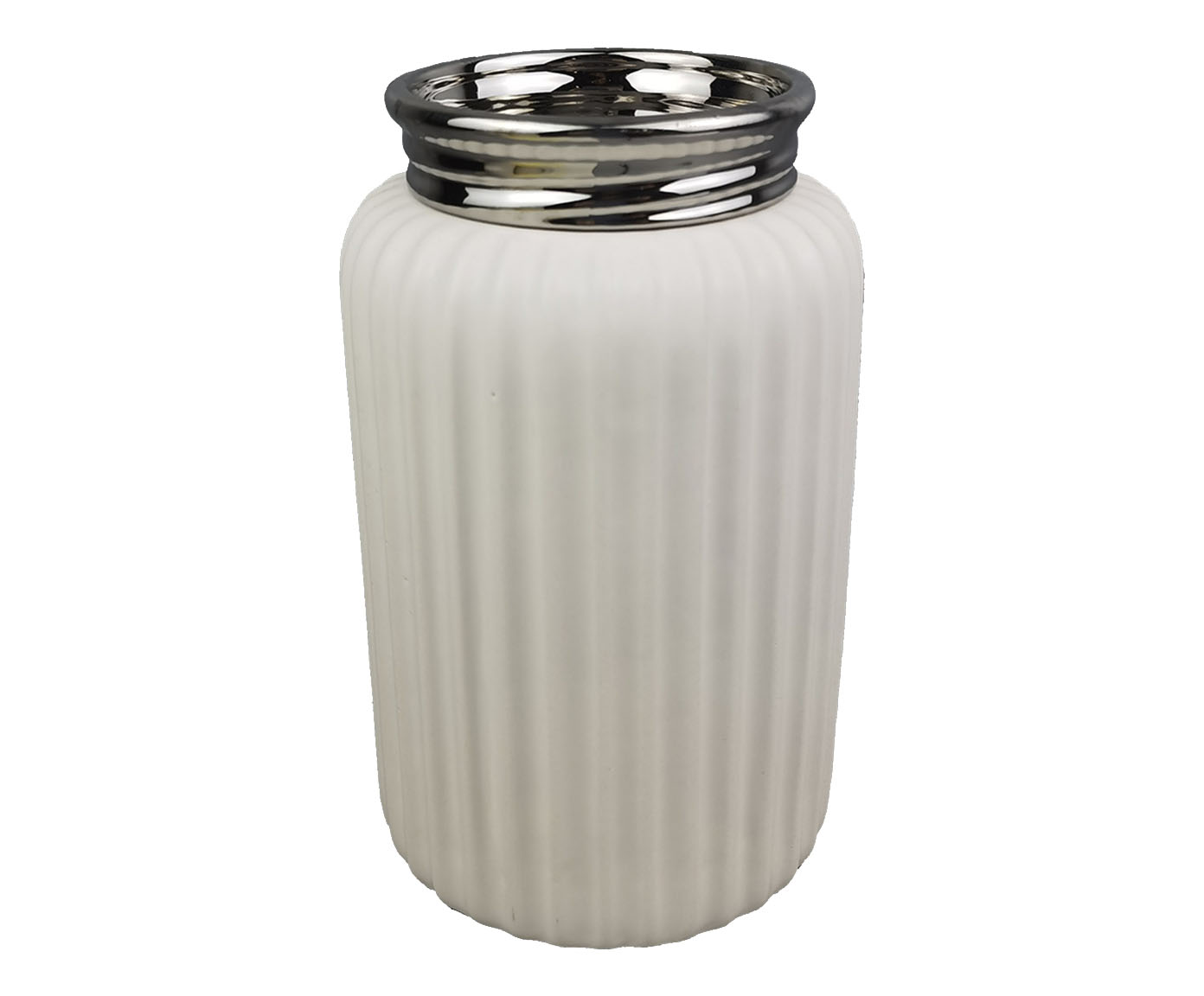 Vaso Cou Branco Prateado image number 0