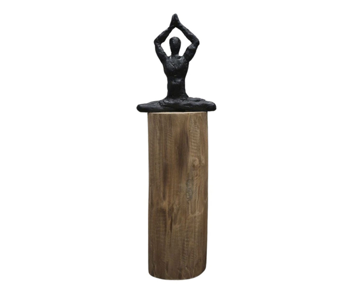 Escultura em Madeira Yoga - Marrom - image 0