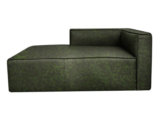 Sof&aacute; M&oacute;dulo Chaise Mensa em Couro Verde image number 2