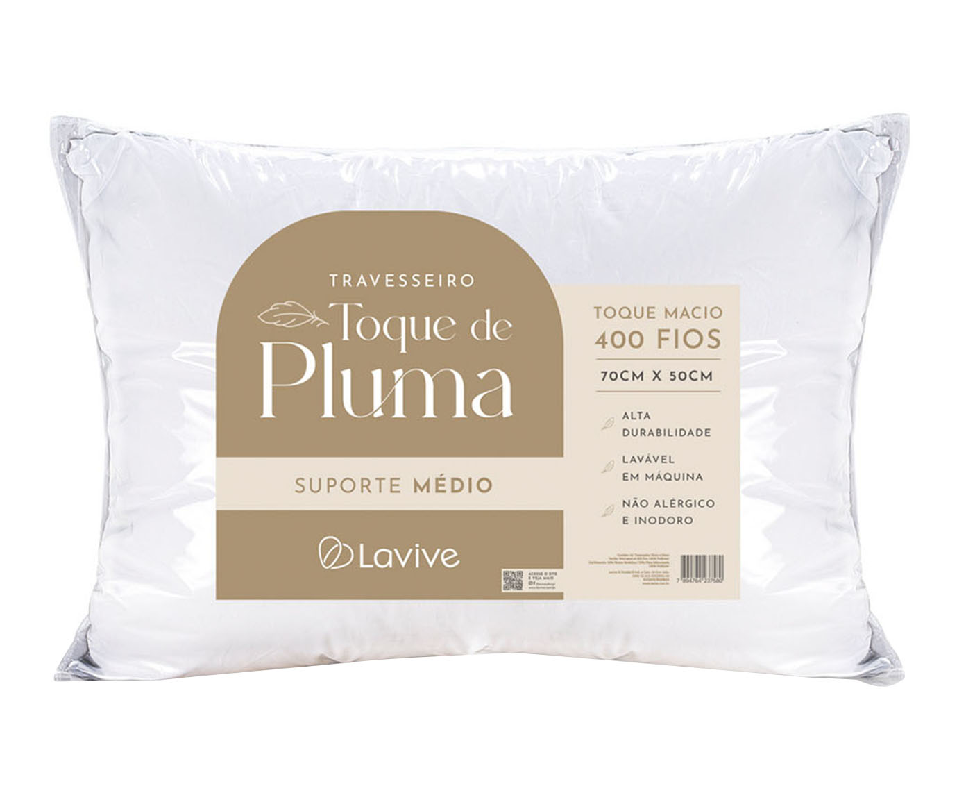 Travesseiro Toque de Pluma  Branco - image 0
