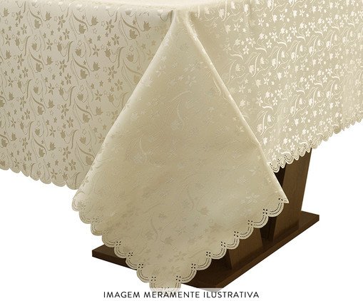 Toalha de Mesa Imperme&aacute;vel Ibis Mugett Topper Bege image number 1