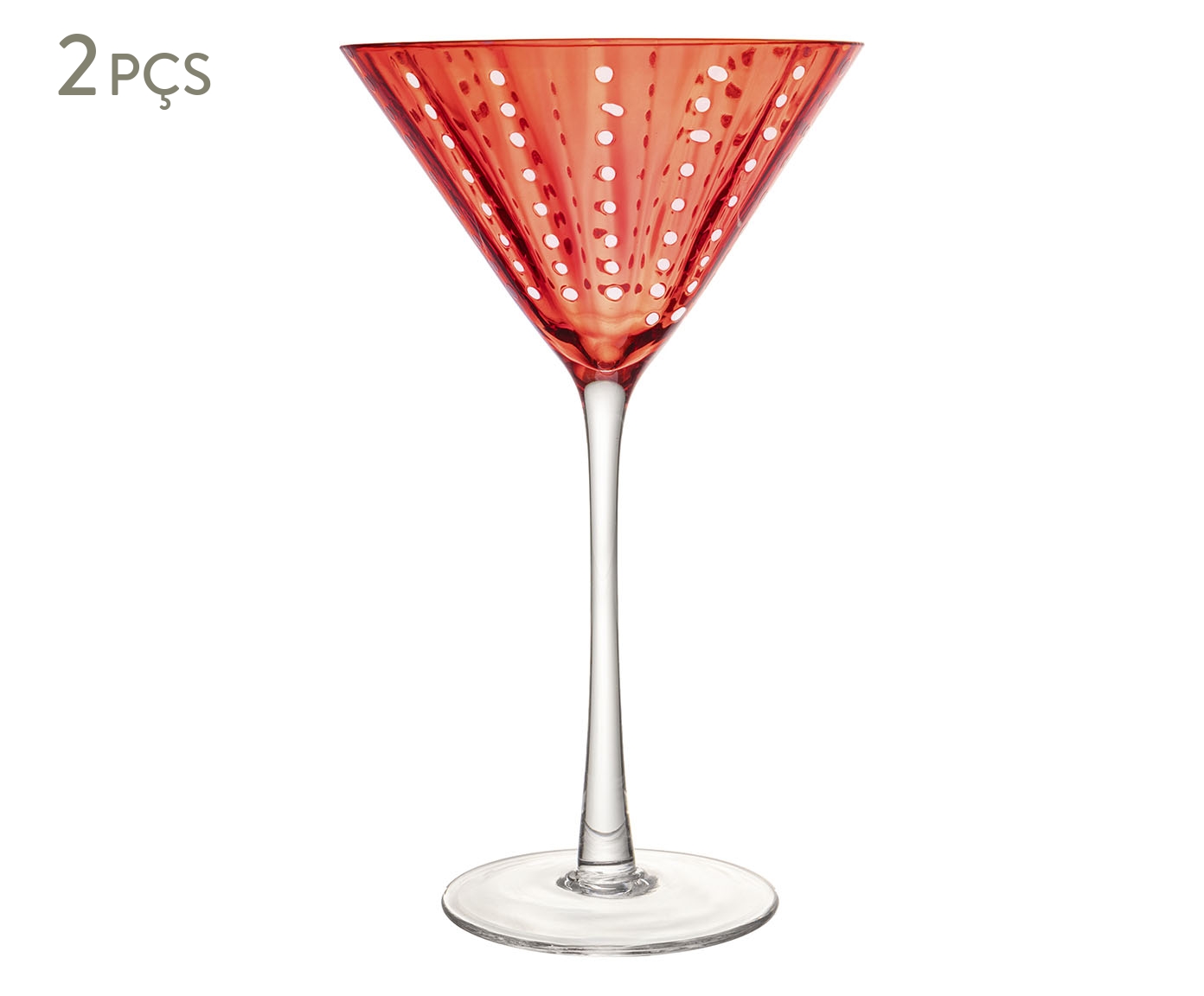 Jogo de Ta&ccedil;as para Martini Orqu&iacute;dea Vermelho - image 0