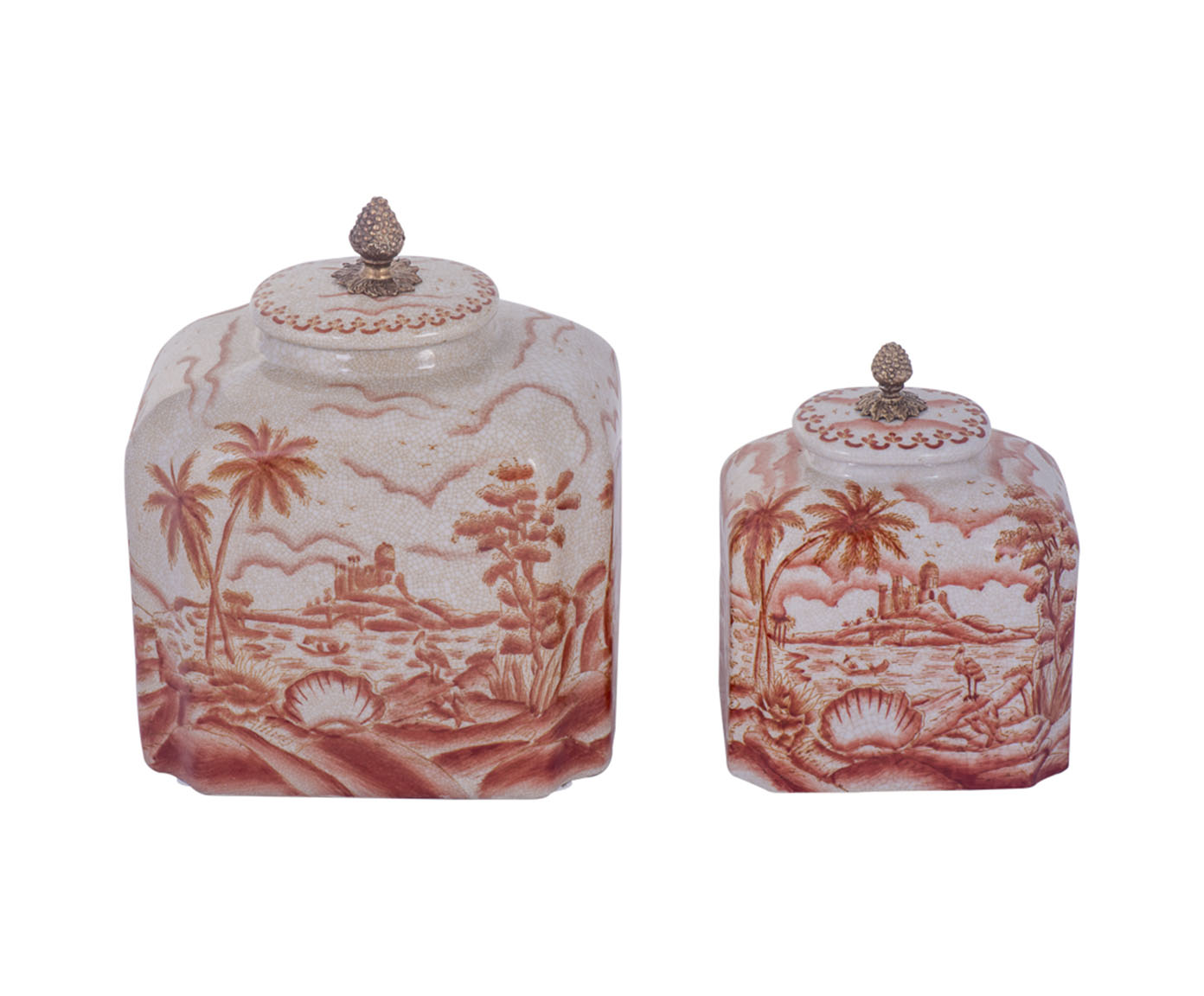 Pote em Porcelana Filos Vermelho image number 3